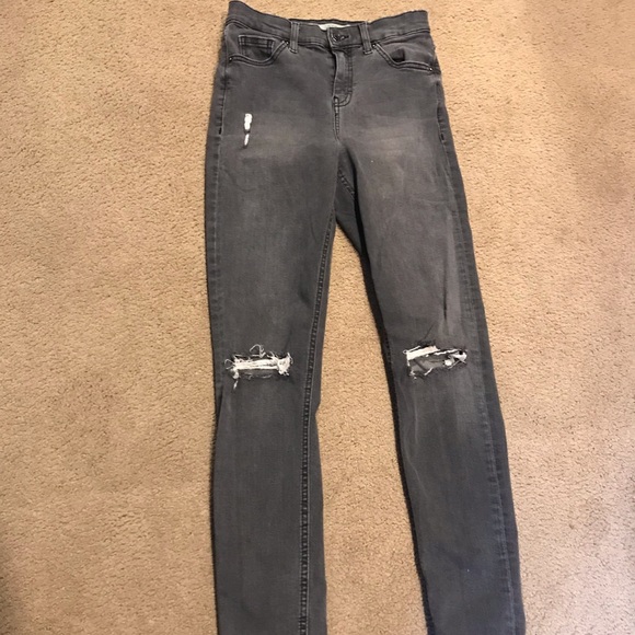 Topshop Moto Jamie Grey Jeans - Picture 2 of 4